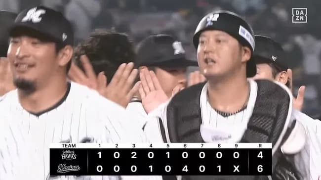 【ロッテ対ソフトバンク22回戦】ロッテが６－４でソフトバンクに逆転勝利！六回に３点差を逆転！代打寺地同点打！小川が決勝打！ソフトバンクは逆転負けで日本ハムと１差変わらず