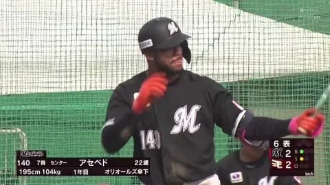 ロッテ、本日初昇格したアセベドが8番DHで即スタメン！