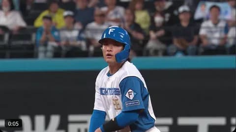 【日本ハム】奈良間がカットボール捉える！「八木さん、きょうは打ちました！」