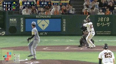 【巨人対阪神25回戦】巨人・岸田、阪神・髙橋遥人からレフトポール直撃の第８号２ランホームラン！！！！！！！！！！！！！！！！