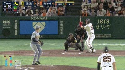 【巨人対阪神25回戦】巨人、７回裏２アウト一二塁からリチャードのタイムリーで１点差に詰め寄る！！！！！！！！！！！！！