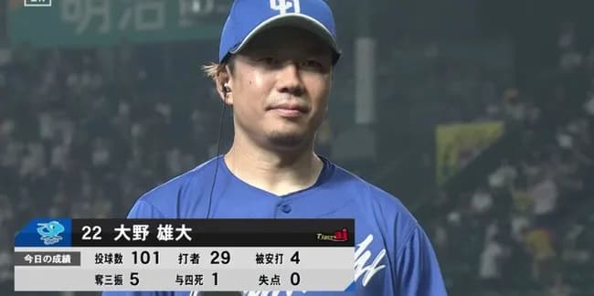 【中日】今季８度目の連敗ストッパー！大野が５年ぶり10勝でチームの連敗を３でストップ