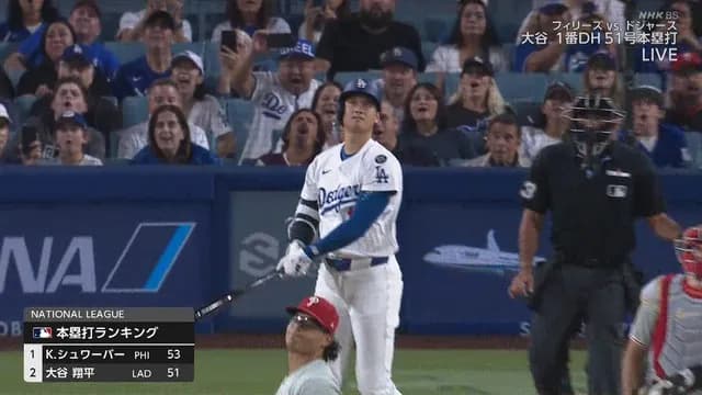 大谷51号！ シュワーバーと2本差！！