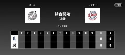 二軍試合実況　9月25日12:00～ ロッテ－西武