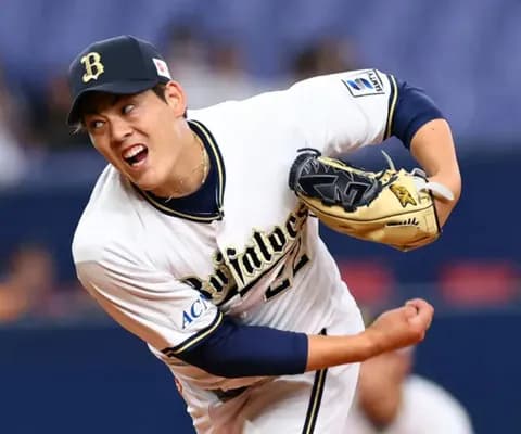 オリックスバファローズ九里亜蓮　25試合11勝８敗 防御率 2.42 投球回数 164