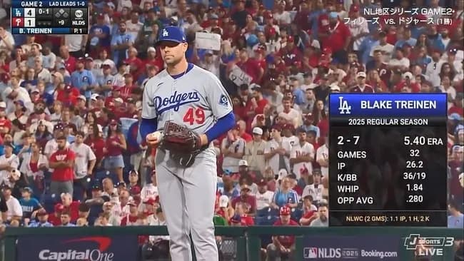 ドジャース・ロバーツ監督、9回裏3点リードでのマウンドには佐々木朗希ではなくトライネン