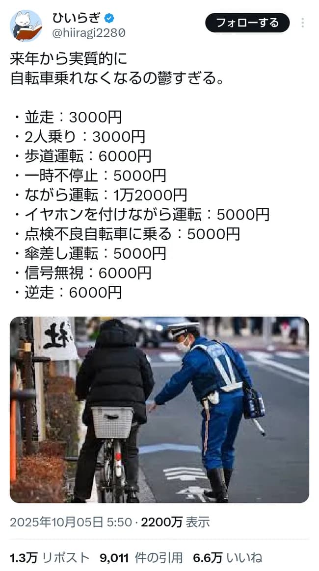 チャリ、乗れなくなるｗｗｗｗｗｗｗｗｗｗｗ