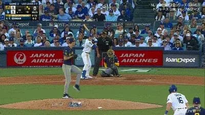 ドジャース、６回裏１アウト一二塁からエドマンのタイムリーで勝ち越し！！！！！！！！！！！！