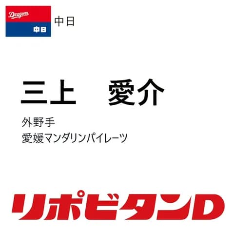 中日、育成ドラフト3位は愛媛マンダリンパイレーツ・三上愛介！肩とミート力に加え67試合で43盗塁の俊足外野手！！！