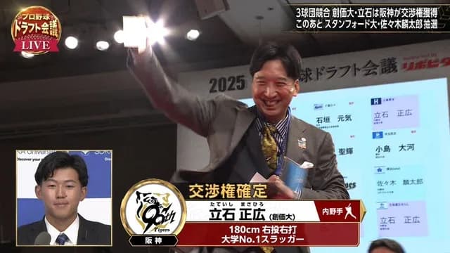 阪神、立石の交渉権獲得！ 黄金期継続ｗｗｗｗｗｗｗ