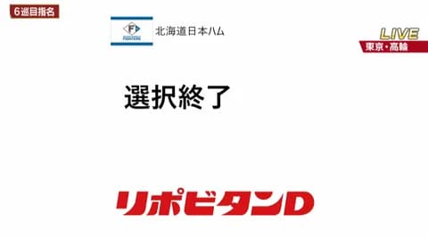 日本ハム、ドラフト本指名は6巡で選択終了