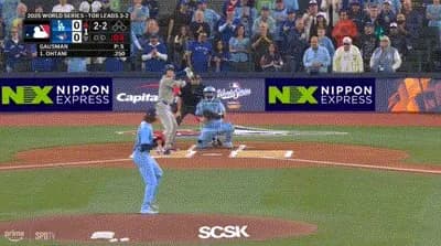 【WS第6戦】大谷翔平、第一打席はスプリット攻めで空振り三振
