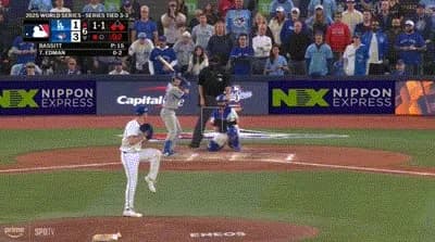 【WS第7戦】ドジャース、６回表１アウト一三塁からエドマンの犠牲フライで１点差に詰め寄る！！！！！！！！！！！！！！！！！！！