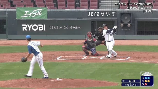 西武戦力外・渡部健人（26）、トライアウトでホームランを打つ