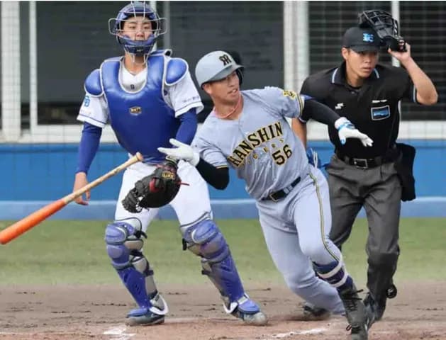 阪神　顔面死球から実戦復帰の百崎がいきなり二塁打　約３カ月ぶりのゲームで完全復活印象づける