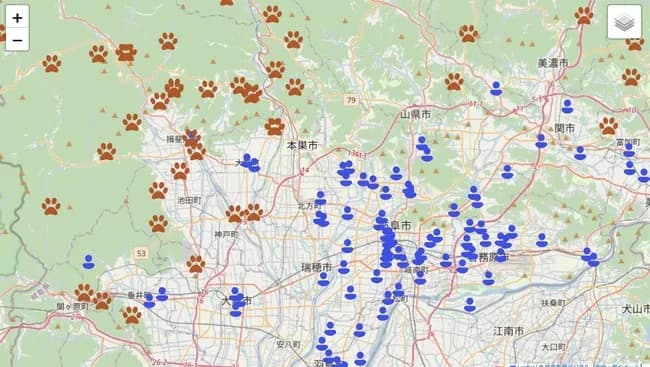 【画像】岐阜市、🐻と不審者が熱い領土争いを繰り広げていたｗｗｗｗｗｗ