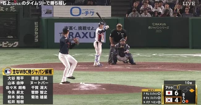 日本vs韓国、もうすぐ22時なのにまだ7回裏
