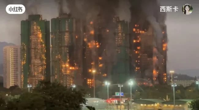 【悲報】香港のタワマン火事、ヤバい事になってる