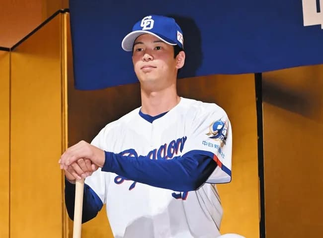 【中日】「彦野さんやないか！」ドラフト6位・花田旭、背番号57は父親世代ドンピシャの選手、「『花田やん』と言われるように頑張りたい」
