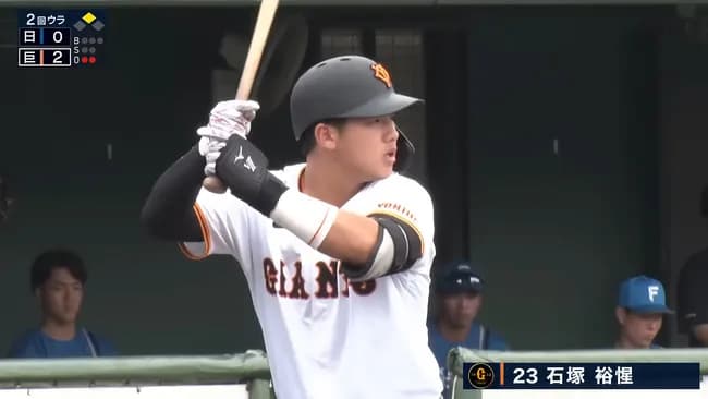 巨人・ショート石塚(18)　192打席OPS.891(二軍)