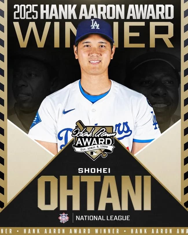 【悲報】ハンク・アーロン賞←イチローや松井の日本人メジャー全盛期の時は完全に空気だったよな