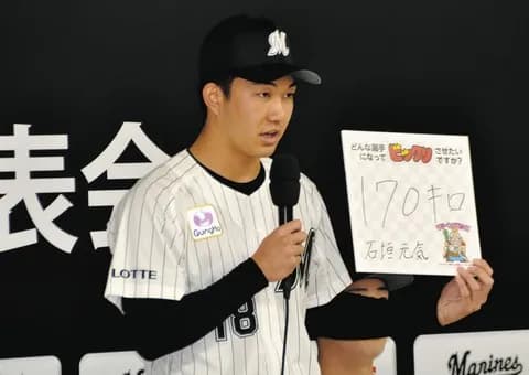 画像　ロッテ石垣元気、かわいい