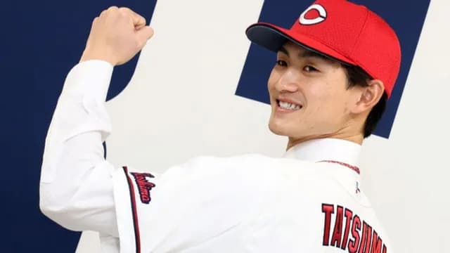 カープ辰見鴻之介が入団会見！現役ドラフト指名は驚きなし「広島でひと花咲かせる」