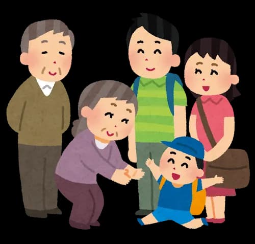 おばあちゃん「よく来たね。お菓子あげるから沢山食べんさい」