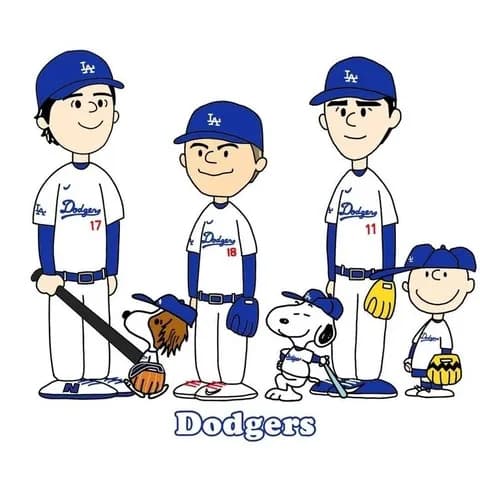ドジャースの大谷、山本、佐々木、スヌーピーと化す