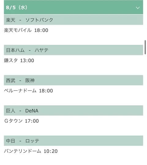 中日vsロッテ 10時20分試合開始