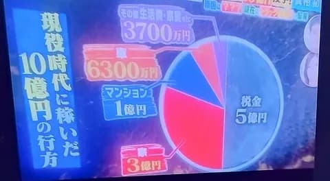 10億稼いで10億使いきったプロ野球選手の使い道の内訳