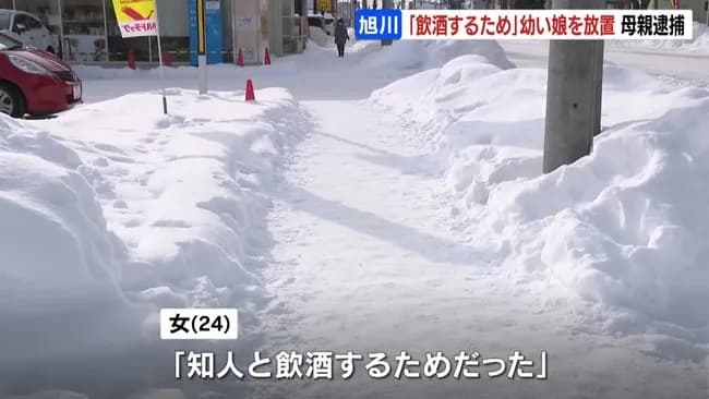 「お母さんを探している」氷点下6℃前後の路上で女の子保護 24歳の母親を逮捕…11時間以上放置か