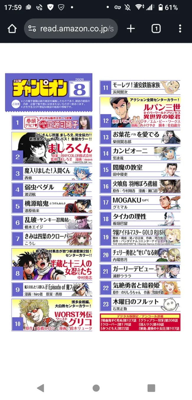 【画像】週刊少年チャンピオン、ガチで逝く