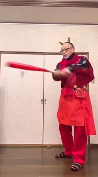 動画　鬼になった落合博満さん(72)、スイングが鋭い