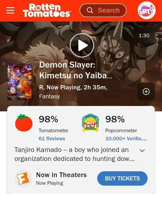 【朗報】鬼滅の刃の映画、敵国のアメリカや中国から高評価を受けていたｗｗｗｗｗｗ