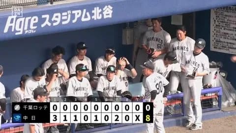 2月23日　中日８－０ロッテ　先発石川柊が1球で危険球退場…後続が打たれ打線も得点奪えず今季対外試合初敗戦