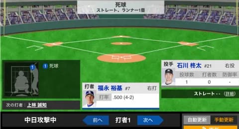 中日福永、頭部死球を受けて交代　歩いてベンチに戻る