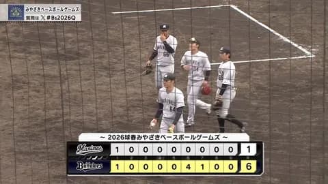 2月25日　オリックス６－１ロッテ　ポランコの適時打で先制もリリーフが乱調、対外試合連敗を喫する