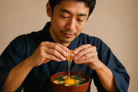 【邪道】みそ汁に卵入れてるやつwwwwww