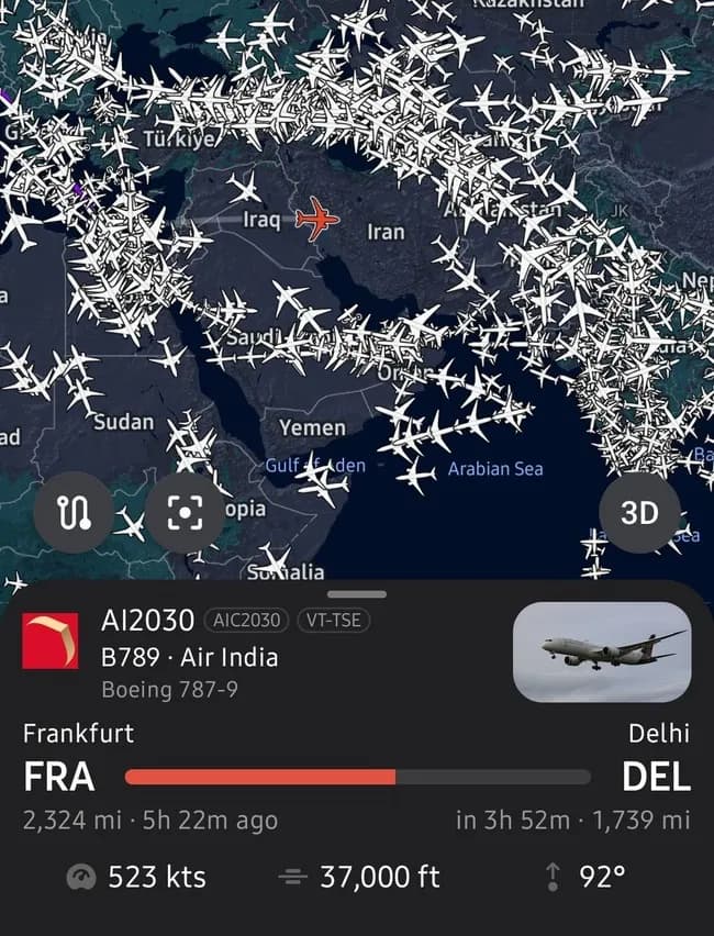 インドの航空会社「ほーん、ワイらはイランの上空飛ぶで」