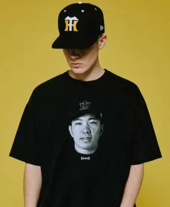 阪神タイガース × KEBOZのコラボ、石井大智の顔写真が白黒でワロタ