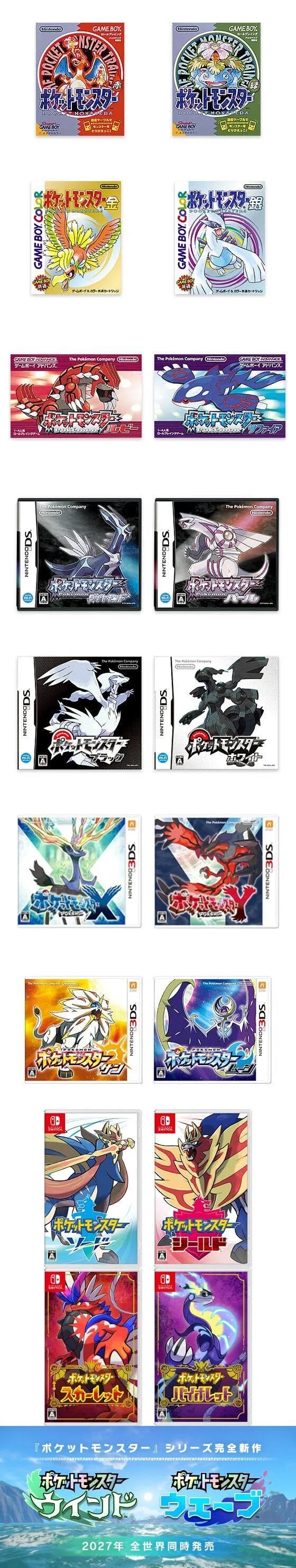 ポケモン赤緑／金銀／ルビサファ／ダイパ／黒白／XY／日月／剣盾／緋菫／風波、どっちを選ぶか1024通り