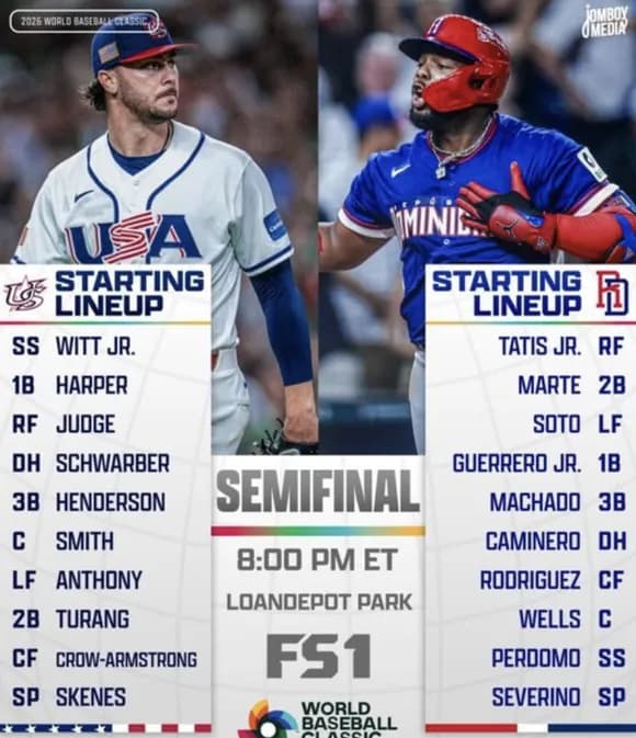 【朗報】アメリカとドミニカのスタメン、ガチでエグすぎて笑えてくるｗｗｗｗｗｗｗｗｗｗｗ