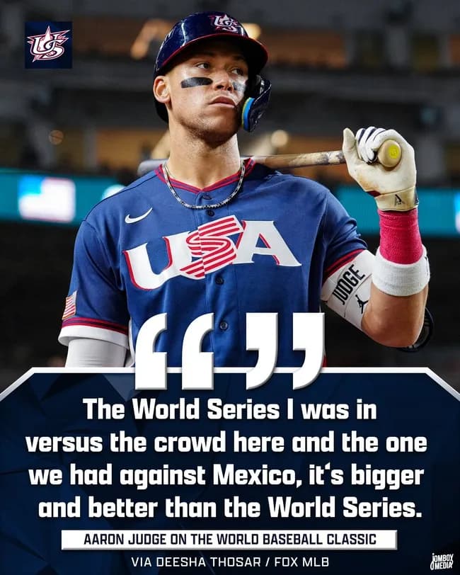 【朗報】アーロン・ジャッジ「WBCはワールドシリーズより価値がある」