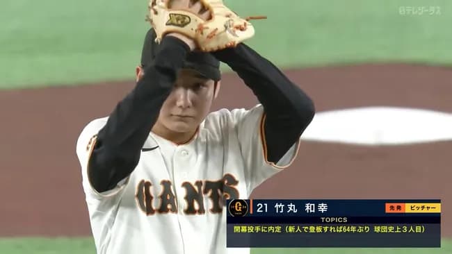 巨人の開幕投手ドラ1竹丸wwwwwwwww