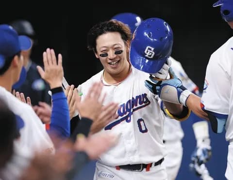 中日辻本、井上監督からOP戦のMVPに選ばれる！