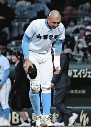 【悲報】194センチの二刀流、プロ注目の山梨学院の菰田君（3年）左手首を骨折