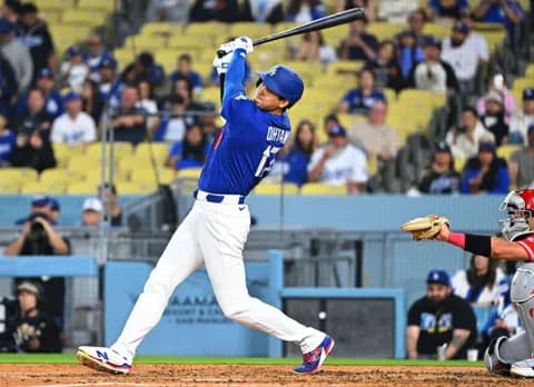 【ＭＬＢ】大谷翔平が２打数１安打　左中間フェンス直撃の約１７９キロの弾丸二塁打