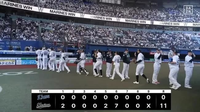 【ロッテ対西武2回戦】ロッテが西武に快勝で開幕２連勝　田中晴也６回０封　高部瑛斗＆西川史礁が猛打賞　ソト１号２ラン