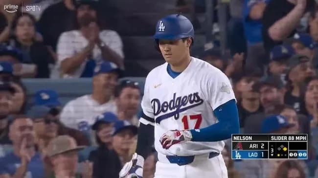 大谷翔平、第二打席は四球で出塁!